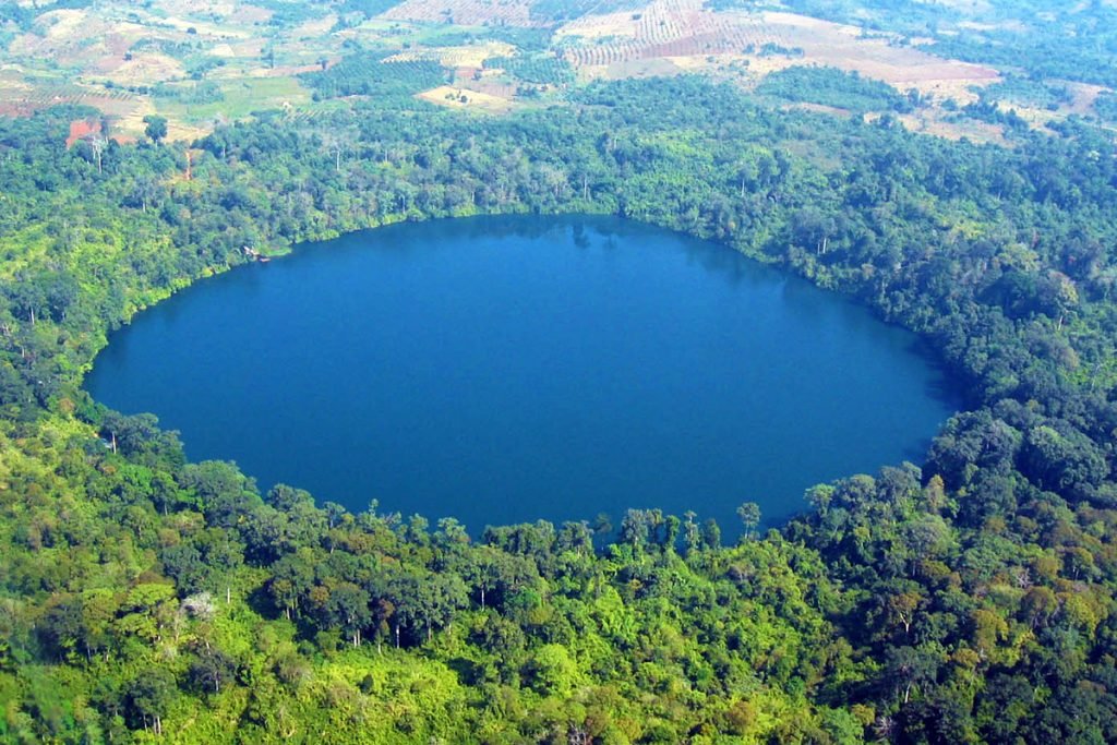 yeak laom crater lake aerial view