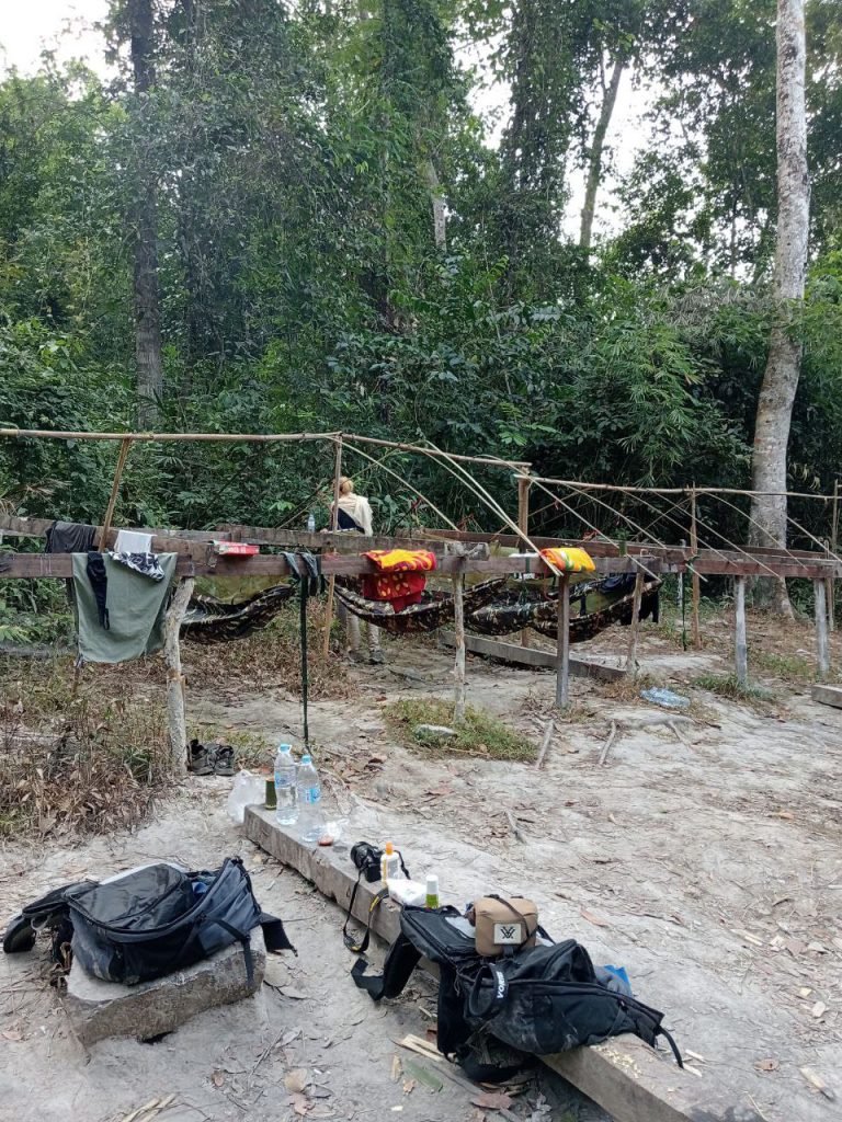 setting up camp in ratanakiri jungle